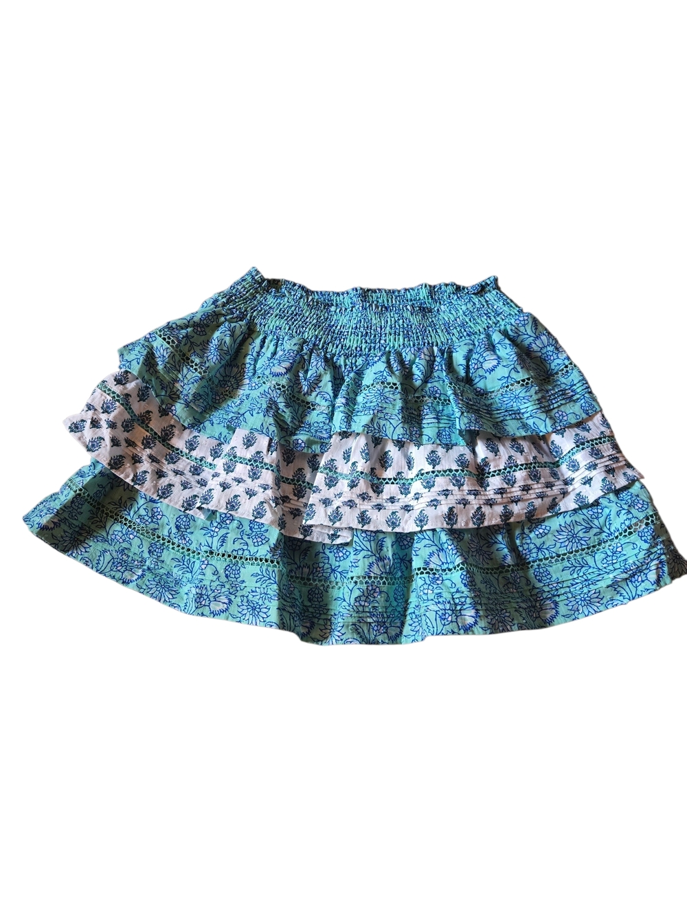 Target Roller Rabbit Collab Blue & White Tiered Smocked Skirt